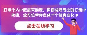 蟹老板·打爆个人IP底层实操课，教你成熟专业的打造IP技能，全方位带你做成一个能商业化IP-虚拟资源库