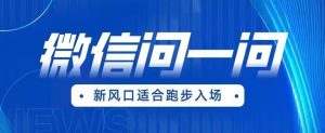 全网首发微信问一问新风口变现项目(价值1999元)【揭秘】-虚拟资源库