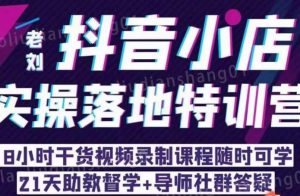 老刘·抖店商品卡流量，​抖音小店实操落地特训营，8小时干货视频录制课程随时可学-虚拟资源库