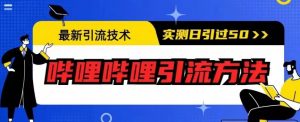 最新引流技术，哔哩哔哩引流方法，实测日引50人【揭秘】-虚拟资源库