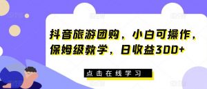 抖音旅游团购,小白可操作,保姆级教学,日收益300+【揭秘】-虚拟资源库