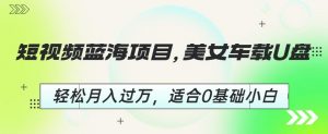 短视频蓝海项目，美女车载U盘，轻松月入过万，适合0基础小白【揭秘】-虚拟资源库
