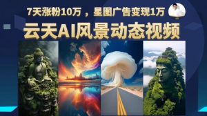 云天AI风景动图视频制作,7天涨粉10万,星图广告变现1万-虚拟资源库