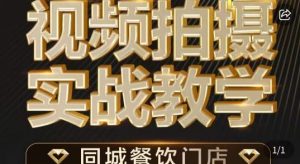 烁石·餐饮店短视频摄影基本功,视频拍摄实战教学-虚拟资源库