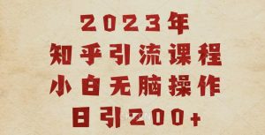 2023知乎引流课程，小白无脑操作日引200+【揭秘】-虚拟资源库