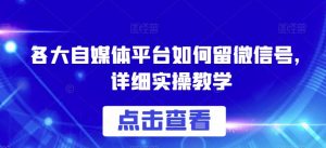 各大自媒体平台如何留微信号，详细实操教学【揭秘】-虚拟资源库