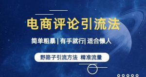 简单粗暴野路子引流-电商平台评论引流大法,适合懒人有手就行【揭秘】-虚拟资源库