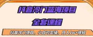 外面收费1288的抖音冷门蓝海项目，新手也可批量操作，月入1W+【揭秘】-虚拟资源库