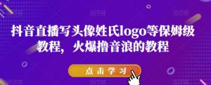 抖音直播写头像姓氏logo等保姆级教程,火爆撸音浪教程【揭秘】-虚拟资源库