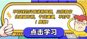 不花钱的抖音涨粉神器，三招教你快速破万粉，干货满满，不封号【揭秘】-虚拟资源库