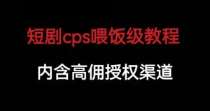 短剧cps喂饭级教学，内涵高佣授权渠道-虚拟资源库