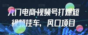 九门电商·视频号打爆短视频挂车，风口项目-虚拟资源库