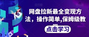 网盘拉新最全变现方法，操作简单,保姆级教学【揭秘】-虚拟资源库