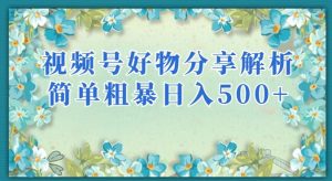 视频号好物分享解析，简单粗暴可以批量方大的项目【揭秘】-虚拟资源库