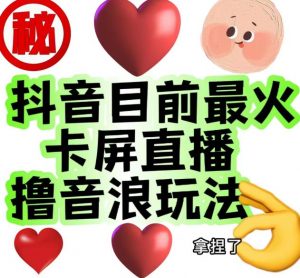 外面收费1980的抖音卡屏直播玩法，一个抖音号可以撸几百到几千不等【详细玩法教程】-虚拟资源库
