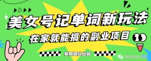抖音美女号记单词副业项目,日赚300+,一部手机就能轻松操作【揭秘】-虚拟资源库