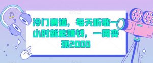 冷门赛道,每天听歌一小时就能赚钱,一周变现2000【揭秘】-虚拟资源库