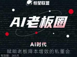 恒星联盟·AI老板圈,AI时代,赋能老板降本增效的私董会,帮你轻松掌握AI赋能-虚拟资源库