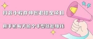 抖音小程序神图君撸金项目，用手机每天拍个手型挂载一下小程序就能赚钱【揭秘】-虚拟资源库