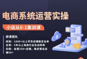 抖店精细化运营全案课,抖音小店从0-1集训营,电商系统运营实操课-虚拟资源库