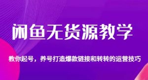 闲鱼无货源教学,教你起号,养号打造爆款链接以及转转的运营技巧-虚拟资源库