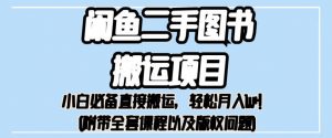 外面卖1980的闲鱼二手图书搬运项目,小白必备直接搬运,轻松月入1w+【揭秘】-虚拟资源库