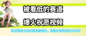 被看低的赛道爆火祝愿视频，玩法简单小白必做无脑操作，流量大涨粉快日入500-虚拟资源库