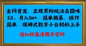 全网首发正规男粉玩法卖圆味3.0，月入5W+，简单粗暴，操作简单，保姆式教学，小白轻松上手-虚拟资源库