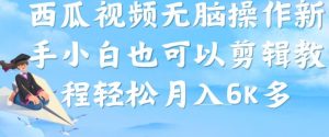 西瓜视频搞笑号,无脑操作新手小白也可月入6K-虚拟资源库