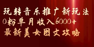 玩转音乐推广新玩法，0粉单月收入6000+，最新美女图文攻略【揭秘】-虚拟资源库