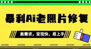 《最新暴利Ai老照片修复》小白易上手，操作相当简单，月入千轻轻松松【揭秘】-虚拟资源库