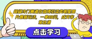 超级冷门赛道在微博引流卖明星图片最新玩法,一单88元,成交非常丝滑【揭秘】-虚拟资源库
