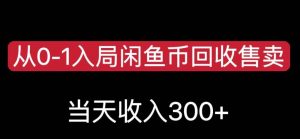 从0-1入局闲鱼币回收售卖,当天变现300,简单无脑【揭秘】-虚拟资源库