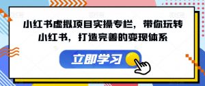 小红书虚拟项目实操专栏,带你玩转小红书,打造完善的变现体系-虚拟资源库