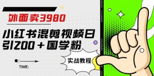 外面卖3980小红书混剪视频日引200+国学粉实战教程【揭秘】-虚拟资源库
