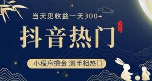 抖音最新小程序撸金，测手相上热门，当天见收益一小时变现300+【揭秘】-虚拟资源库