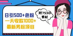 一天收款1000+元，最新男粉不封号项目，拒绝大尺度，全新的变现方法【揭秘】-虚拟资源库