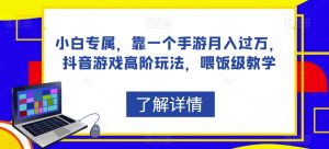 小白专属,靠一个手游月入过万,抖音游戏高阶玩法,喂饭级教学-虚拟资源库