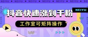 抖音快速涨粉秘籍,教你如何快速涨到千粉,工作室可矩阵操作【揭秘】-虚拟资源库