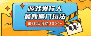 斥资8888学的游戏发行人最新偏门玩法，单作品收益3000+，新手很容易上手【揭秘】-虚拟资源库