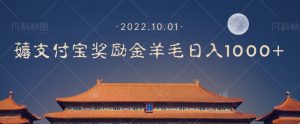 一部手机薅支付奖励金宝羊毛轻松日入1000+-虚拟资源库
