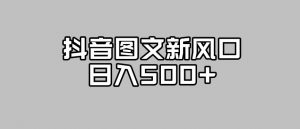 抖音图文最新风口，流量扶持非常高，日入500+【揭秘】-虚拟资源库