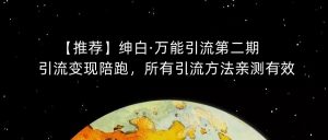【推荐】绅白·万能引流第二期,引流变现陪跑,所有引流方法亲测有效-虚拟资源库
