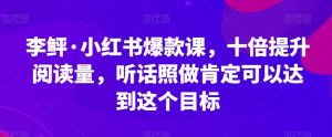 李鲆·小红书爆款课，十倍提升阅读量，听话照做肯定可以达到这个目标-虚拟资源库