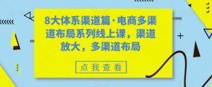 8大体系渠道篇·电商多渠道布局系列线上课，渠道放大，多渠道布局-虚拟资源库