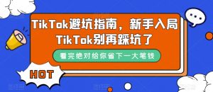 TikTok避坑指南,新手入局TikTok别再踩坑了-虚拟资源库