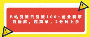B站引流日引流100+创业粉项目拆解，超简单，2分钟上手【揭秘】-虚拟资源库
