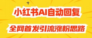 【原创开发】小红书AI自动回复,全网首发引流涨粉思路-虚拟资源库