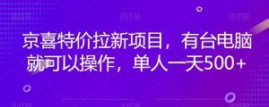 京喜特价拉新新玩法，有台电脑就可以操作，单人一天500+【揭秘】-虚拟资源库
