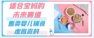 适合宝妈的未来赛道，售卖婴儿辅食虚拟资料，一份9.9-69.9元闭眼赚钱-虚拟资源库